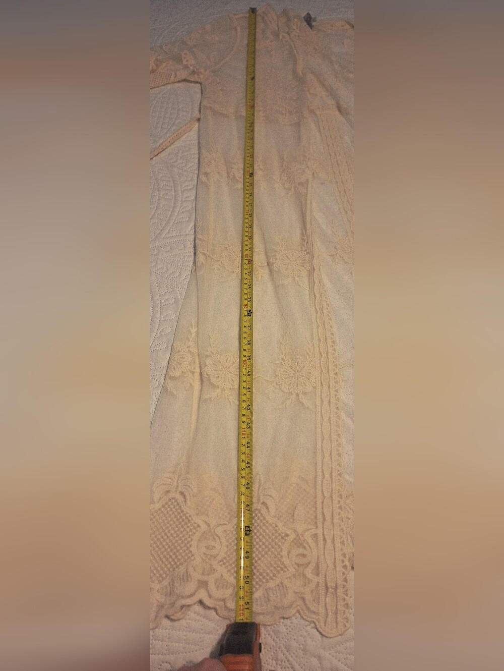 Cream Lace Kimono Robe - Picture 9 of 14